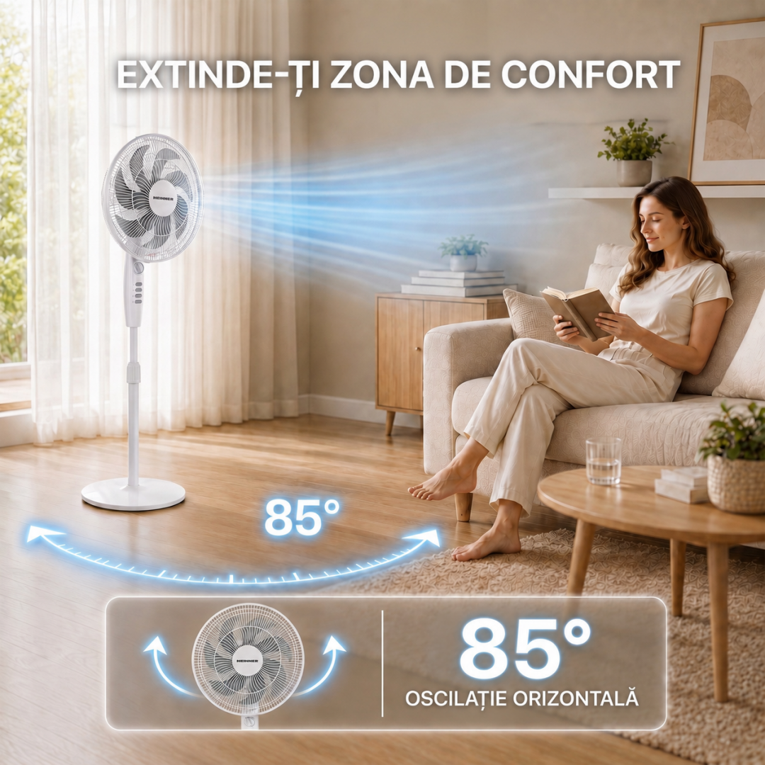 Ventilator cu Picior Heinner HSF-M750MWH