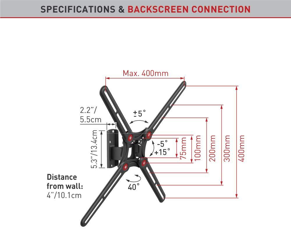 Suport TV perete Barkan SwT 13-65" 40kg
