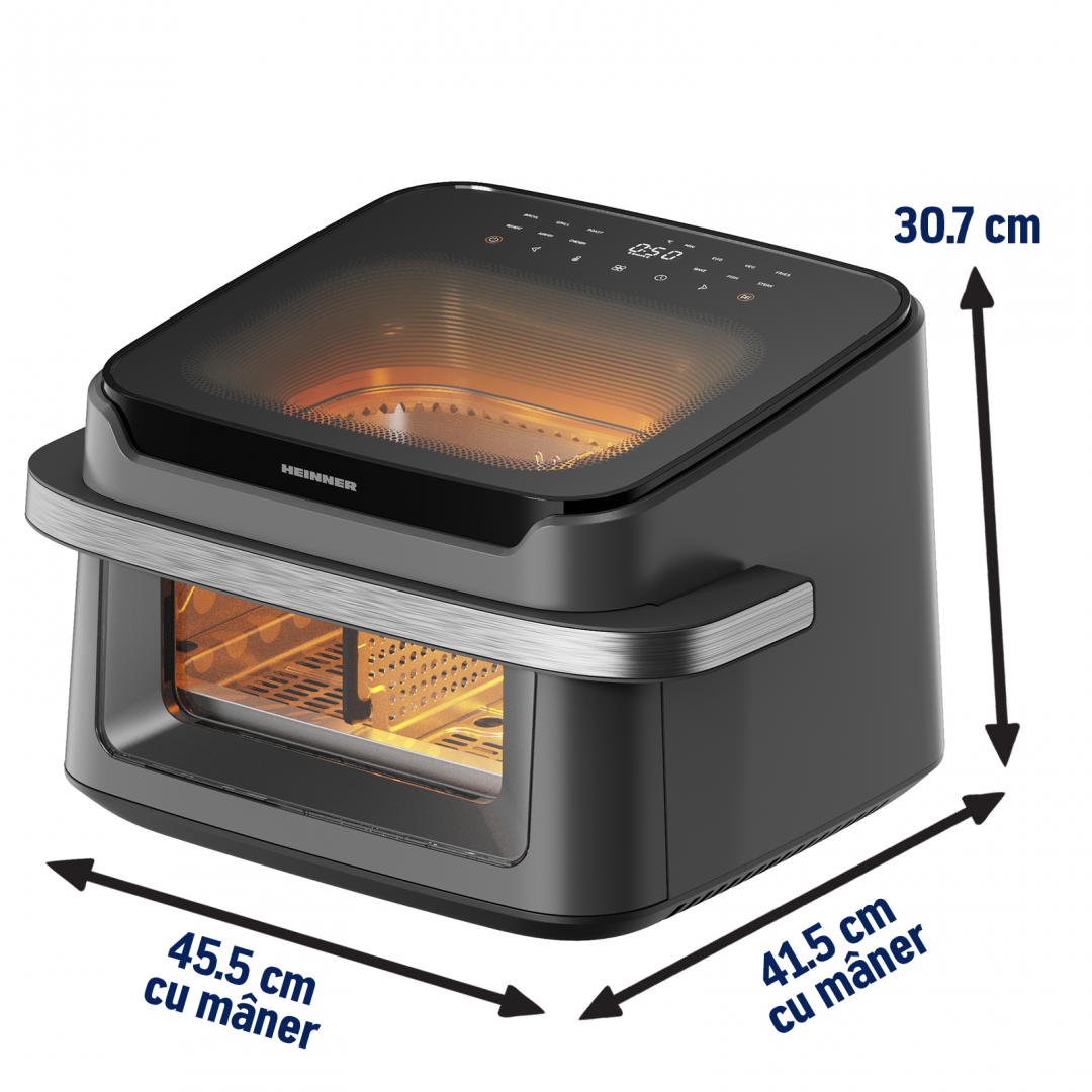 Friteuza Dubla Heinner HAF-C10DB22GREY (friteuza Dubla cu Aer Cald Heinner AirBake Revolution HAF-C10DB22GREY)