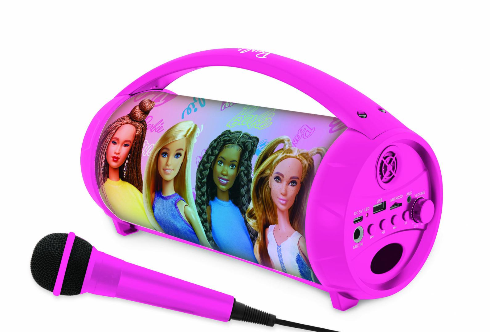 Boxa cu Microfon si Lumini, Barbie