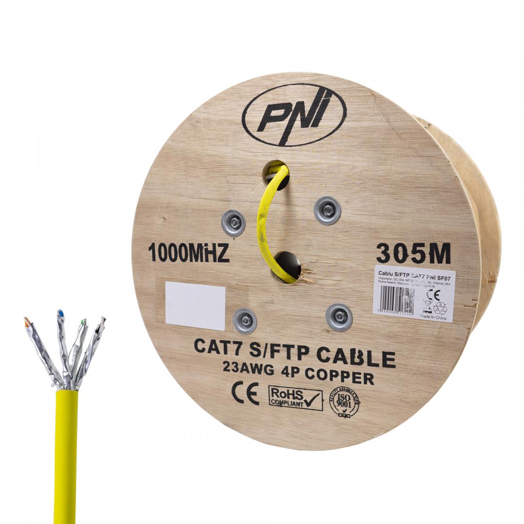 Pni Cablu S/ftp CAT7 305M (PNI-SFTP07M - Cablu S/ftp CAT7 Pni SF07 la metru 10Gbps)