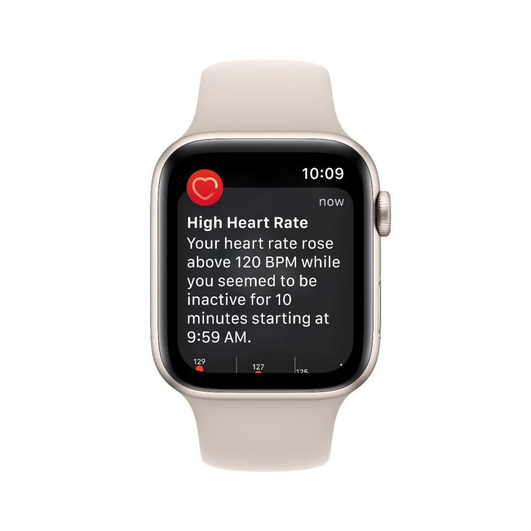 Apple Watch SE GPS + Cellular 40mm Starlight Aluminium Case with Starlight Sport Band - M/L