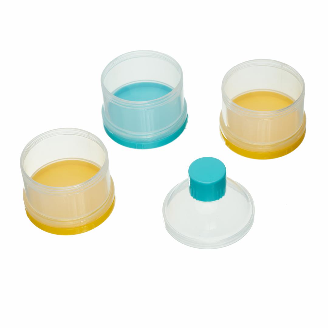 Recipient lapte praf, transparent,U-Grow (Recipient stocare lapte praf cu 3 compartimente)