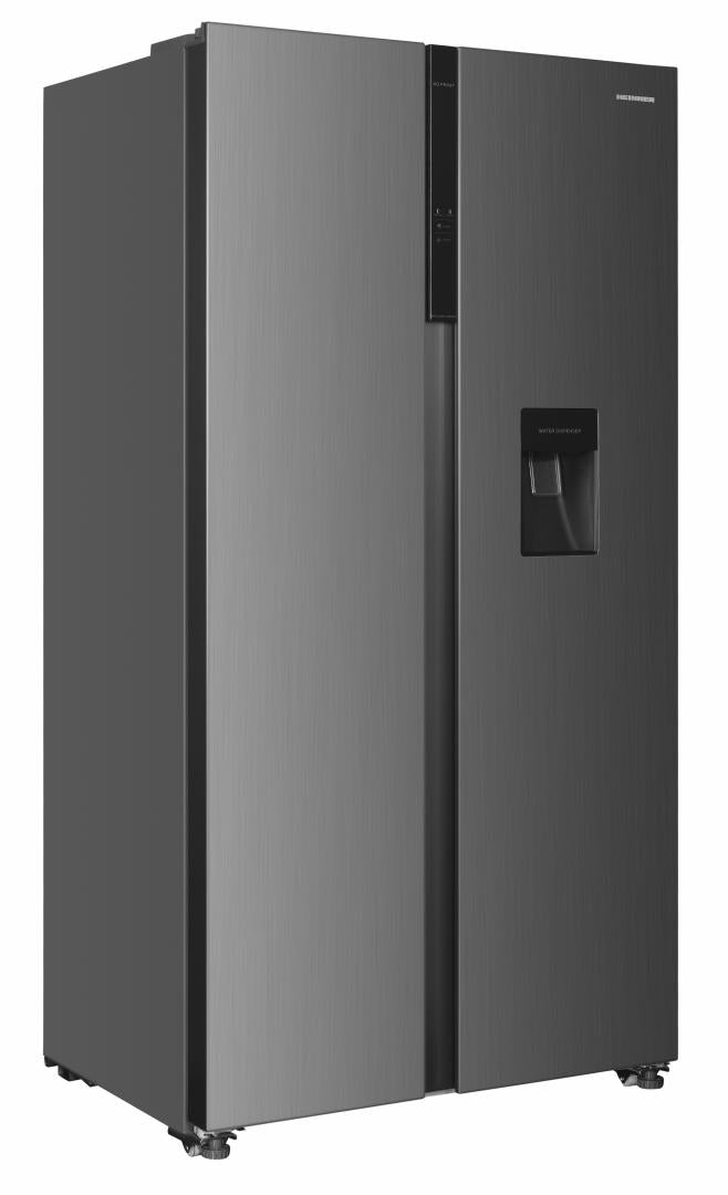 Side by Side HEINNER HSBS-H529NFXWDF+, No Frost, 529 L, Clasa F, Dozator apa, Aspect inox