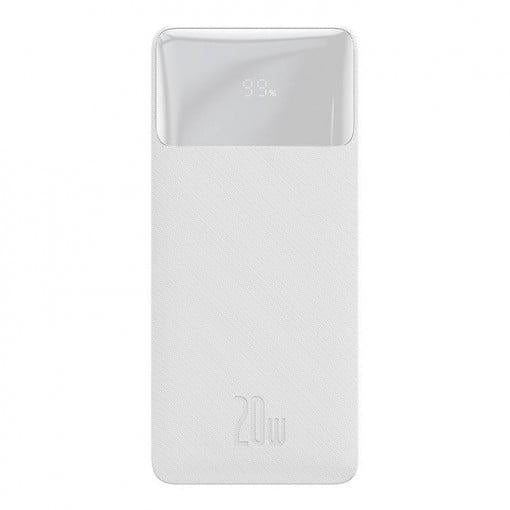 Bat. ext. Baseus Bipow 10000mAh 20W, alb (Baterie externa Baseus Bipow)