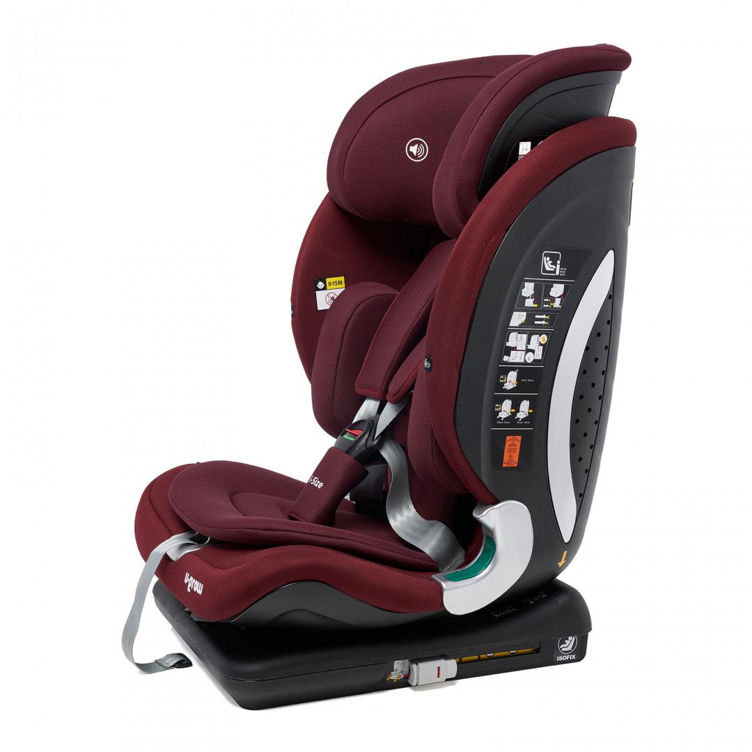 Scaun auto U-Grow,isofix,76-150 cm,rosu