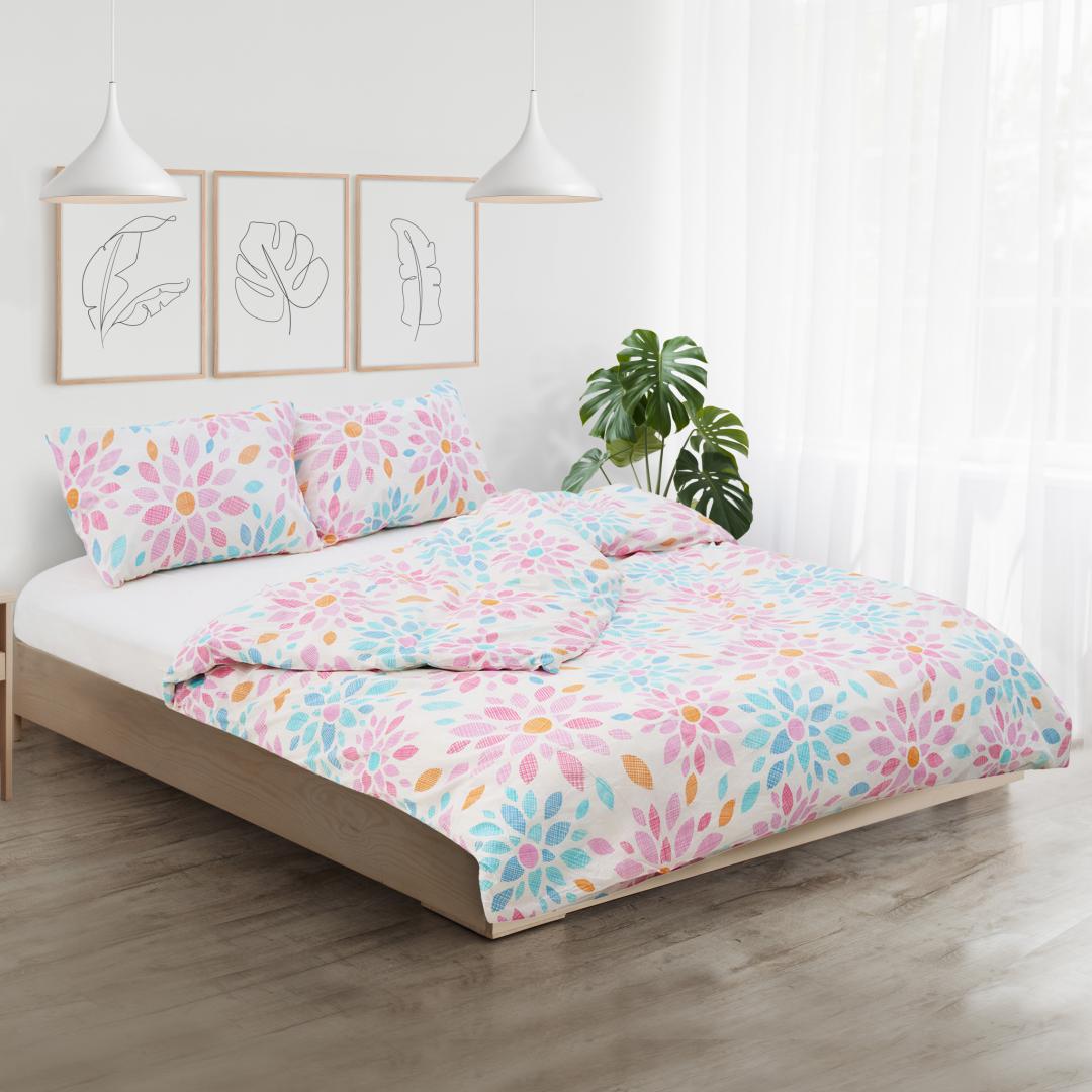 Set de pat,cearceaf cu elastic 180x200,J (Set de pat)
