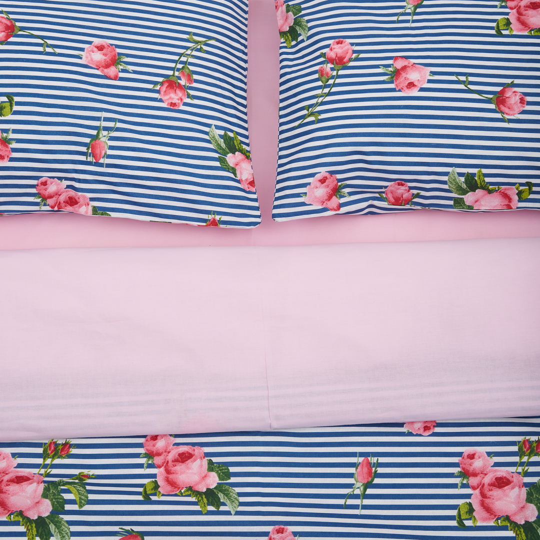 Lenjerie Pat Dbl, 100% Bbc, 132TC, Rose
