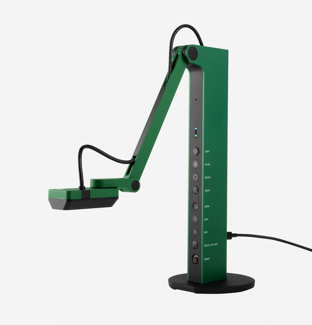 Camera de documente IPEVO VZ-R, senzor CMOS, rezolutie scanare  3264 x 2448, conectivitate USB, Wi-fi, mod scanare color, format scanner A3, volum recomandat de scanare 4000 pagini/zi, negru/verde