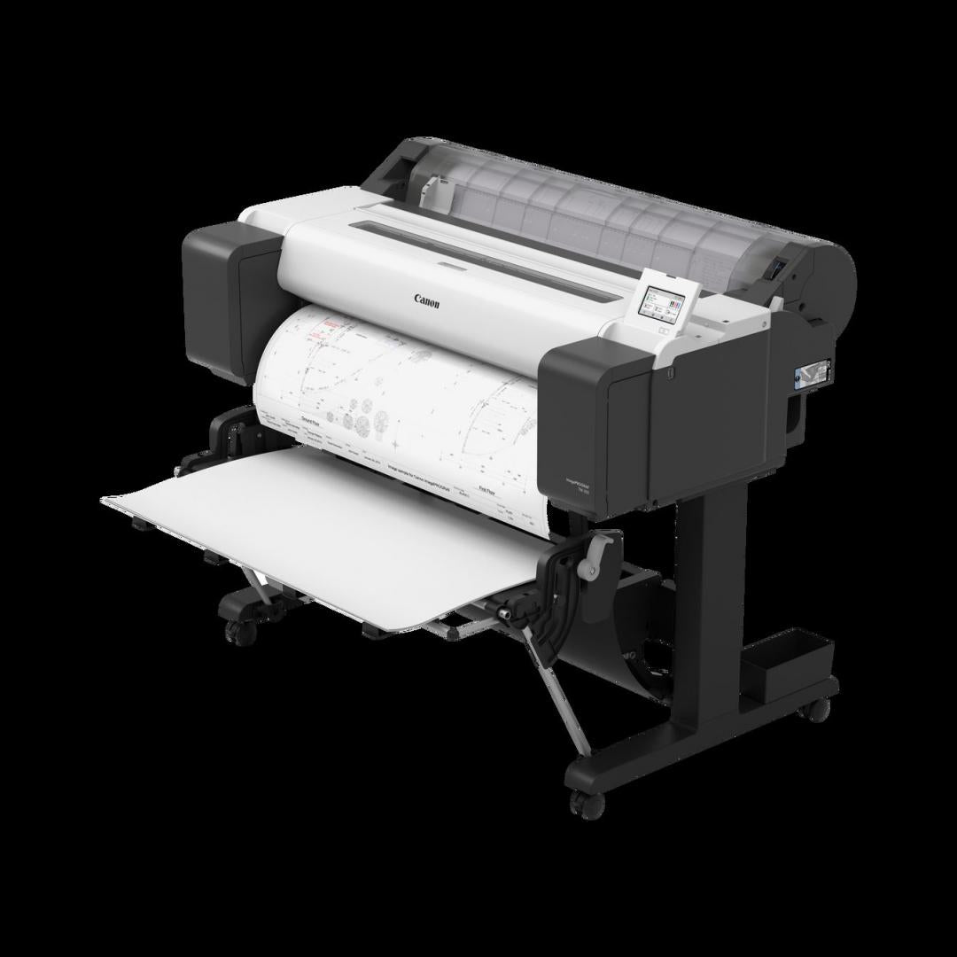 Plotter Canon imagePROGRAF TM-350 36"(914mm), format A0, 5 culori, rezolutie max 2400x1200dpi, memorie 2GB, limbaje de imprimare: HP-GL/2, HP RTL, JPEG (Ver. JFIF 1.02), CALS G4 (submission via FTP only), Display LCD 4.3", interfata: USB 2.0, Ethernet, WI