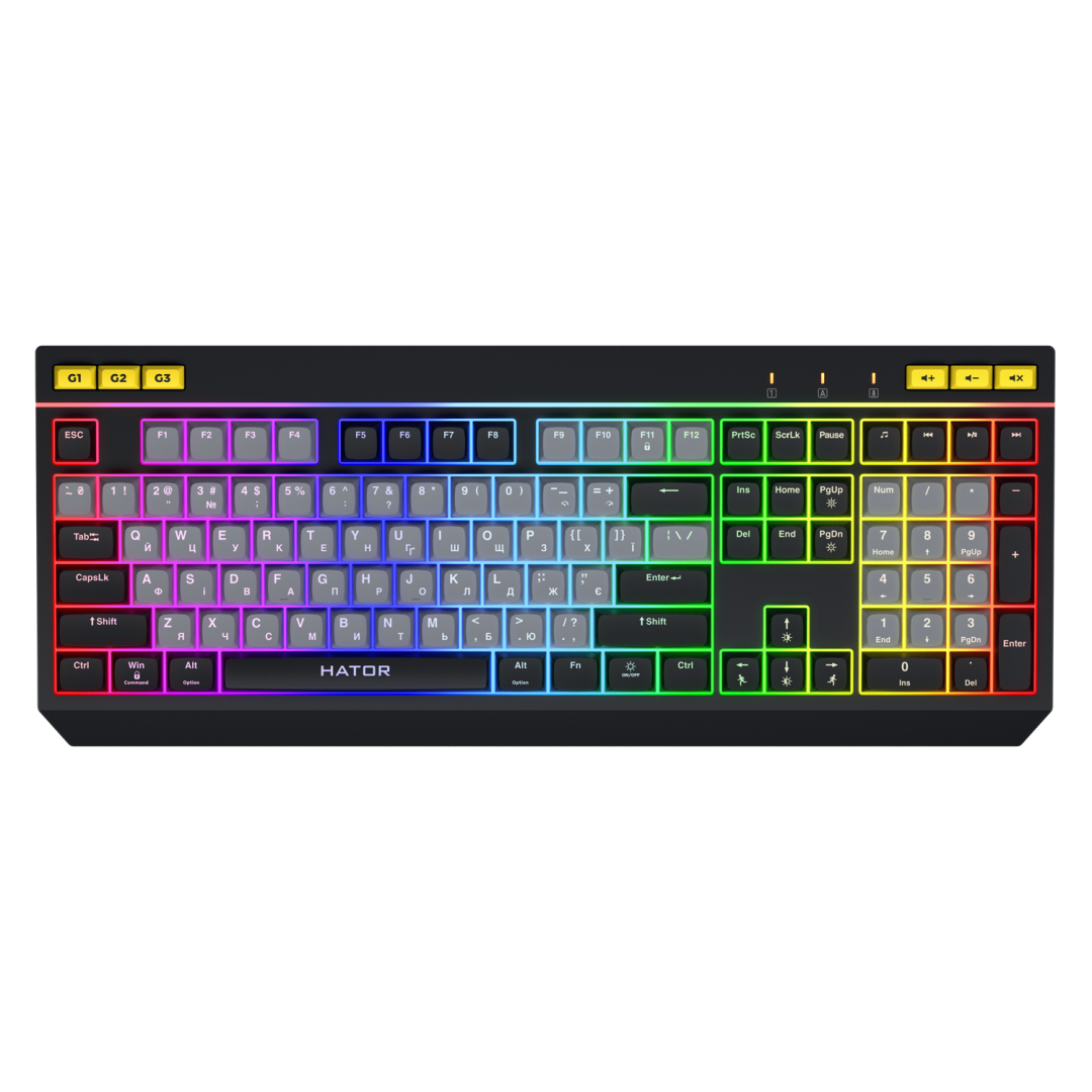 Tastatura membrana Hator Icefall alb-ng