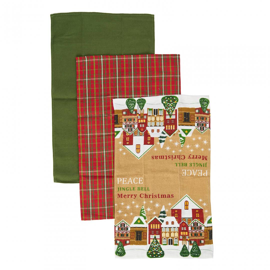 Set 3 Prosoape Bucatarie Xmas (Set Heinner 3 prosoape bucatarie Xmas)