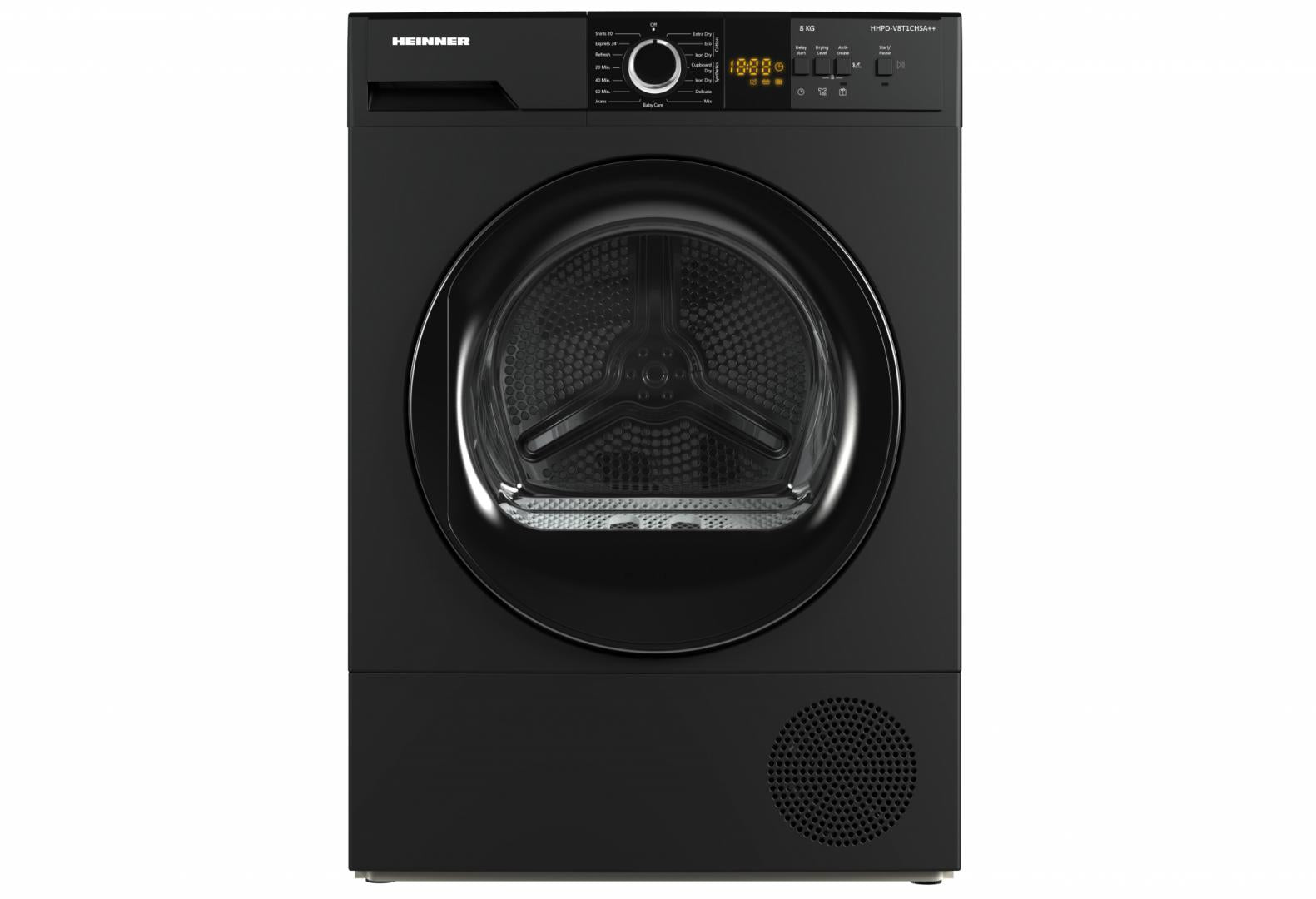 RESIGILAT | Uscator de rufe HEINNER HHPD-V8T1CHSA++, 8 kg, Clasa: E, Argintiu HEINNER