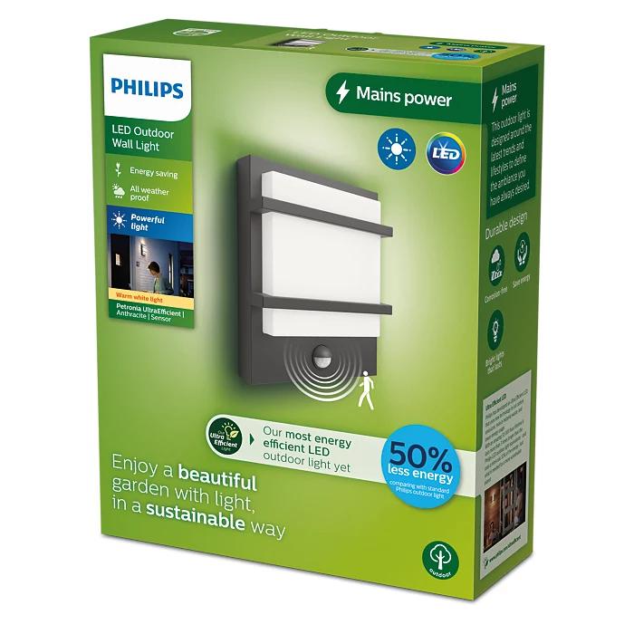 Petronia Ue Wa 3.8W 27K An Hv IR 06 (Aplica LED pentru exterior cu senzor de miscare Philips Petronia)