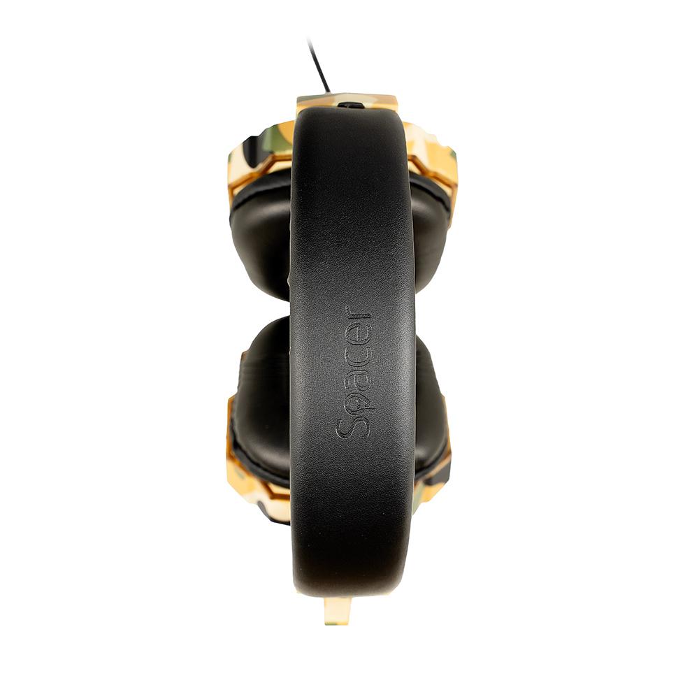 Casti cu micr. Spacer Gaming, camo, fir