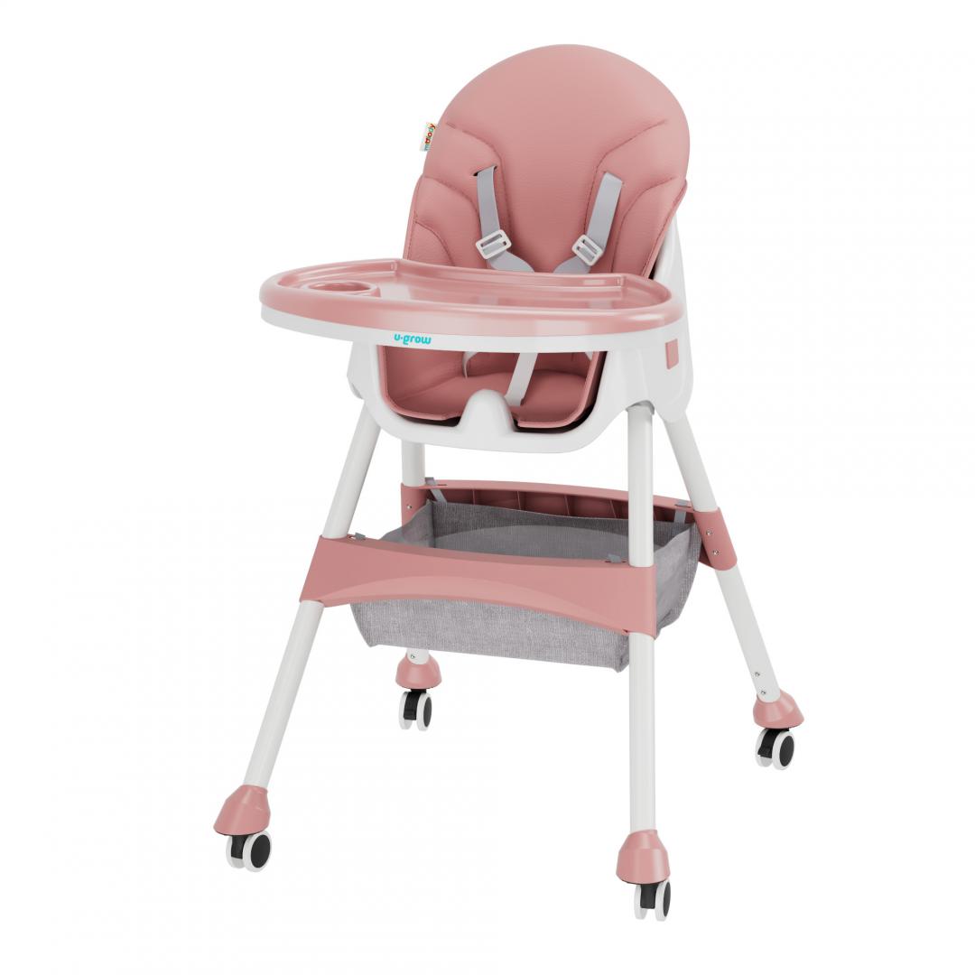 Scaun de masa2 in 1,pliabil, roz,U-Grow (Scaun de masa 2 in 1)