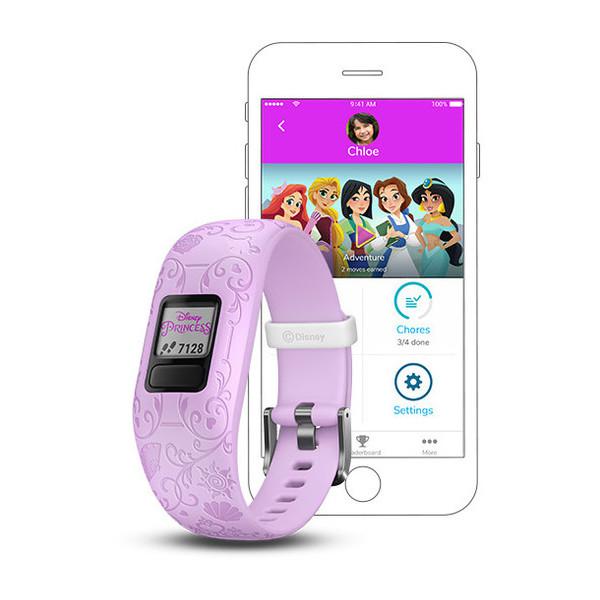 Bratara fitness pentru copii 6+ Garmin vivofit jr2 Disney Princess, bratara reglabila, purple
