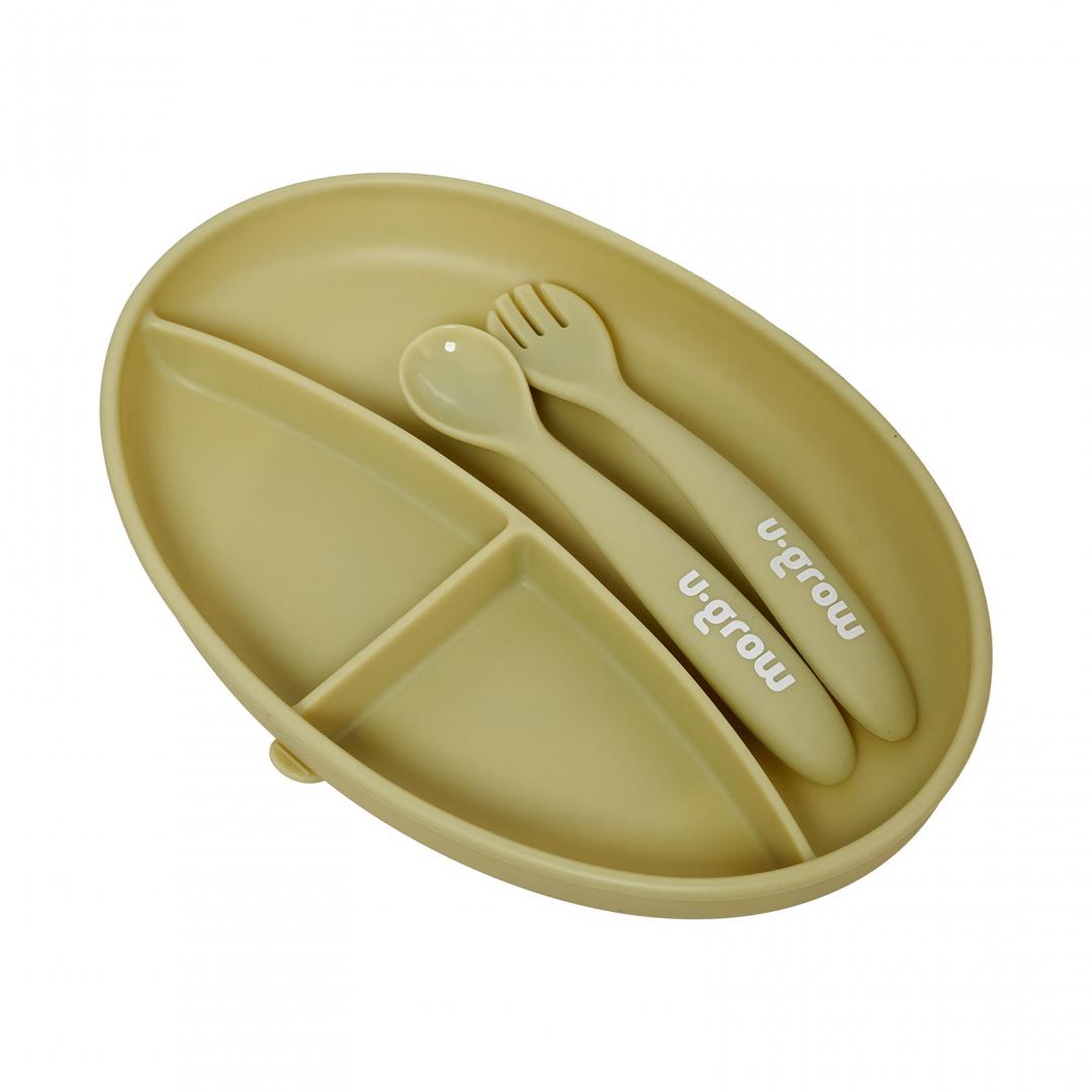Set farfurie&lingurita , olive, U-Grow