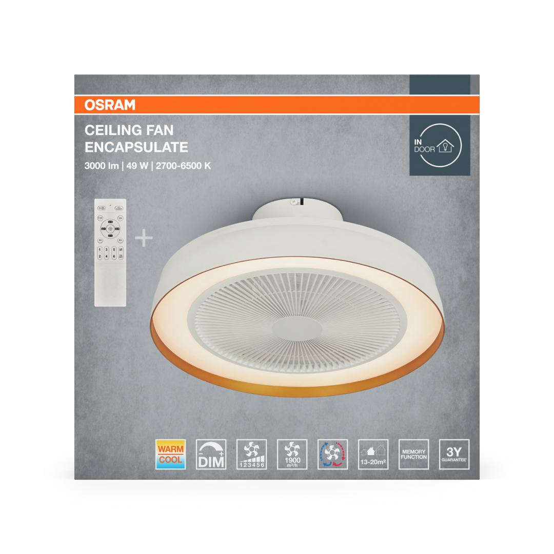 Ceiling Fan Encapsulate 480 49W Wt Osram (Plafoniera LED cu ventilator Osram Encapsulate cu Telecomanda)