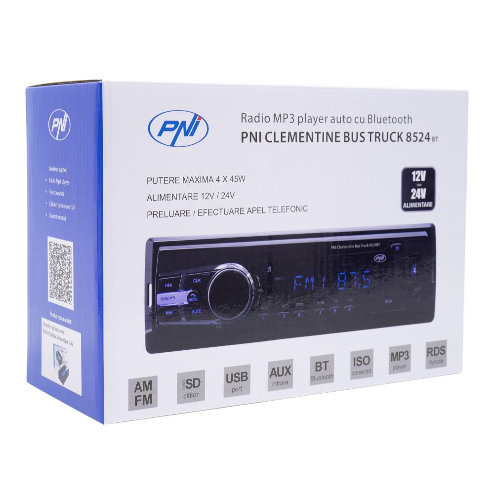 Pni MP3 Player Auto 1din 8524BT (Radio MP3 player auto Pni Clementine Bus Truck 8524BT Rds 4x45w 12V/24V 1 din...)