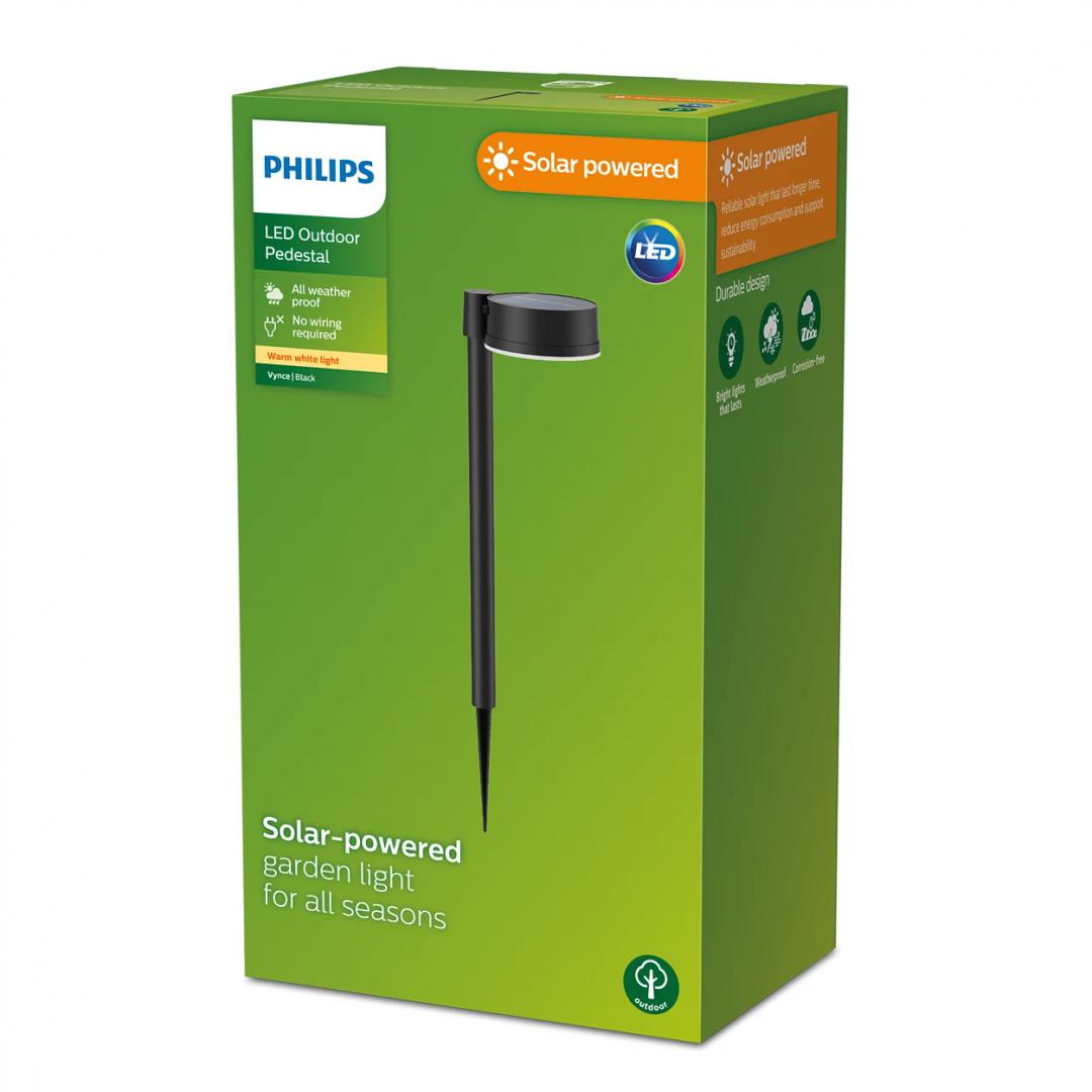 Vynce Sr PD Rd 1.5W 27K Bl 06 (Lampa LED solara pentru exterior cu spike Philips Vynce)