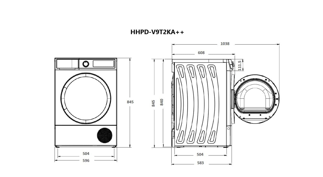 RESIGILAT | Uscator de rufe cu pompa de caldura Heinner HHPD-V9T2KA++ - imagine 3 - RESIGILAT