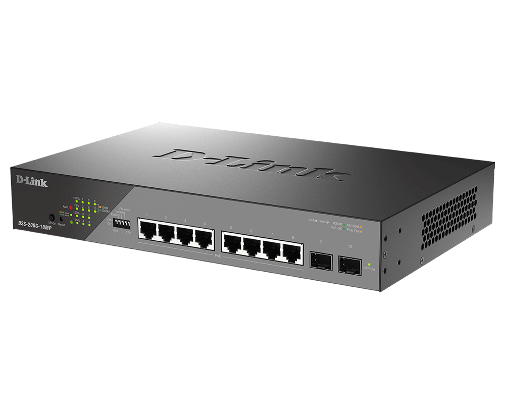 Dlink 8-PORT GB Poe Surveilance Switch (D-Link Switch DSS-200G-10MP)