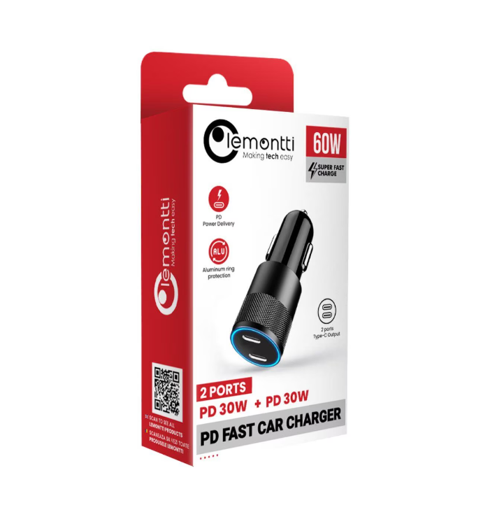 Incarcator auto Lemontti 60W, negru