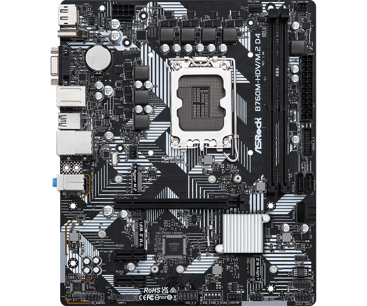 RESIGILAT | Placa de baza Asrock B760M-HDV/M.2 DDR4, 2x DDR4 - imagine 2 - RESIGILAT