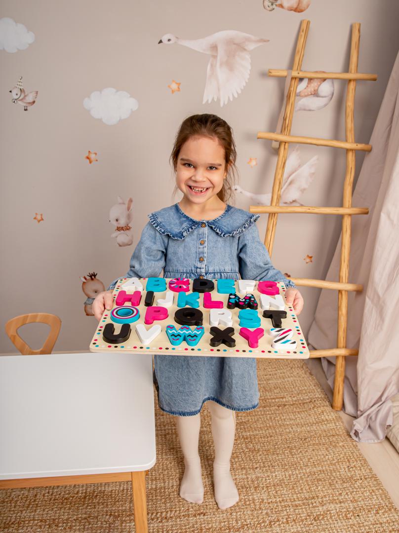 Kids Hits PLACA DE SORTARE ABC, JUCARIE LEMN