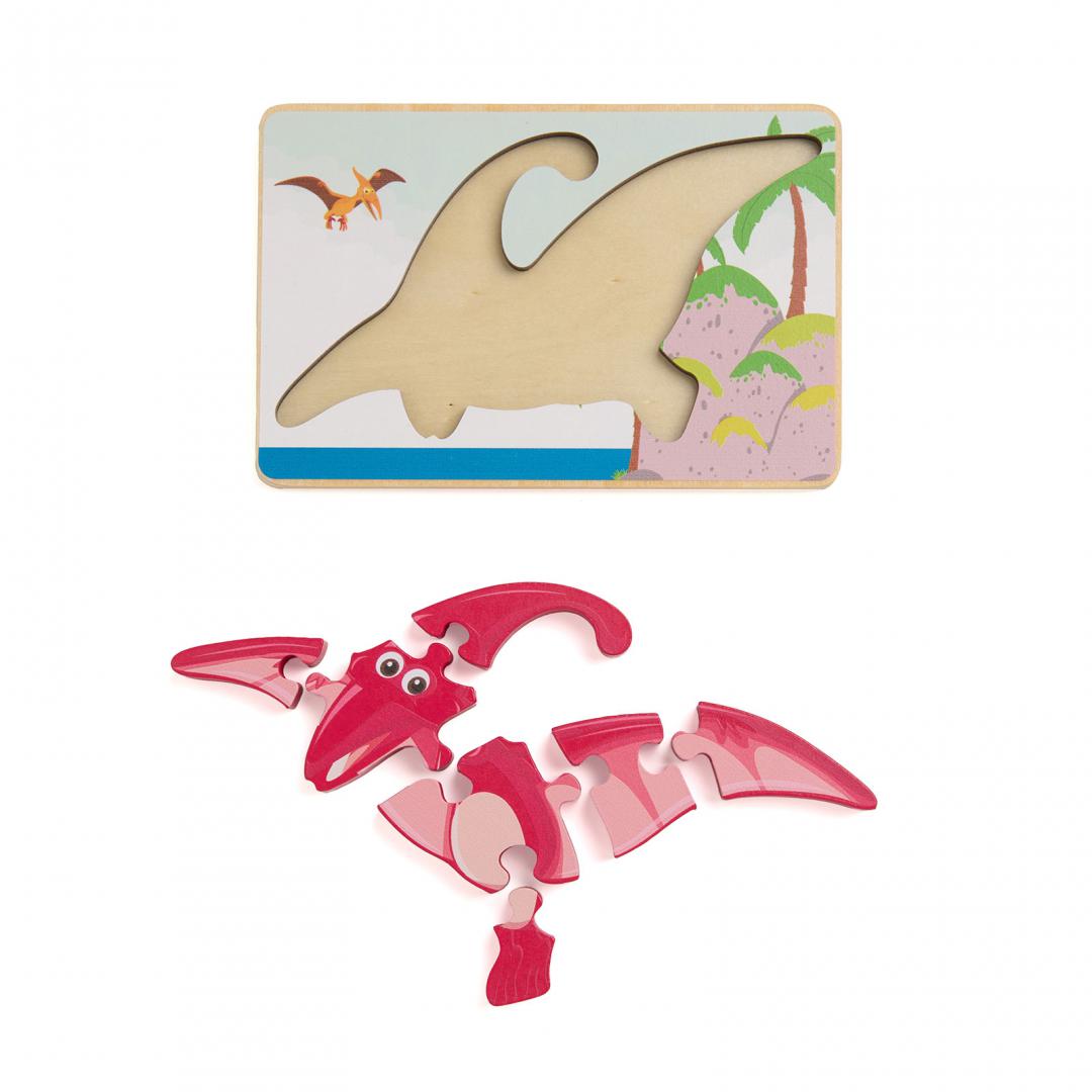 MomKi PUZZLE DIN LEMN PTERODACTIL, 8 PIESE