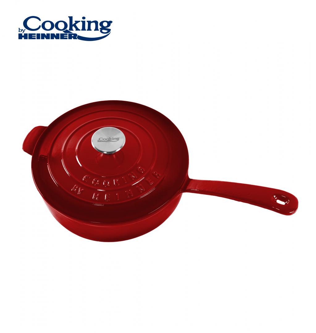 Tig Ad.fonta Em+cap 24X8CM,2.5L,RED Line (tigaie  Adanca Fonta Emailata + Capac 24 X 8 CM)