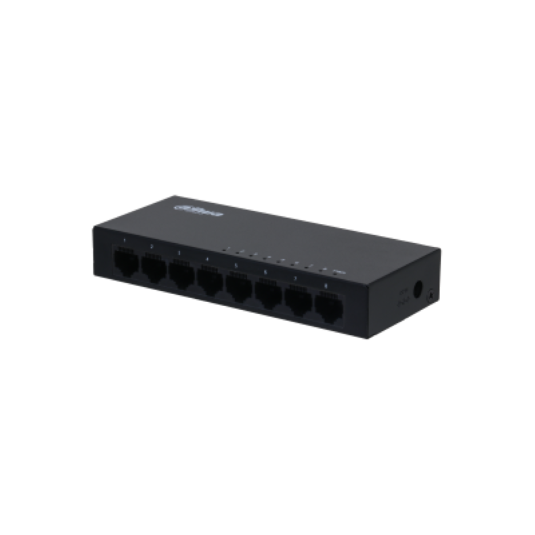 Switch 8 Port Dahua (Switch Dahua PFS3008-8GT; 8 ports 10/100/1000Mbps; 186mm×106mm×33mm; Common...)