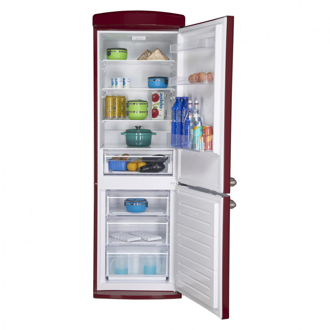 Combina frigorifica FRAM FC-VRR340BDF+, 340 l, Clasa: F, Burgundy