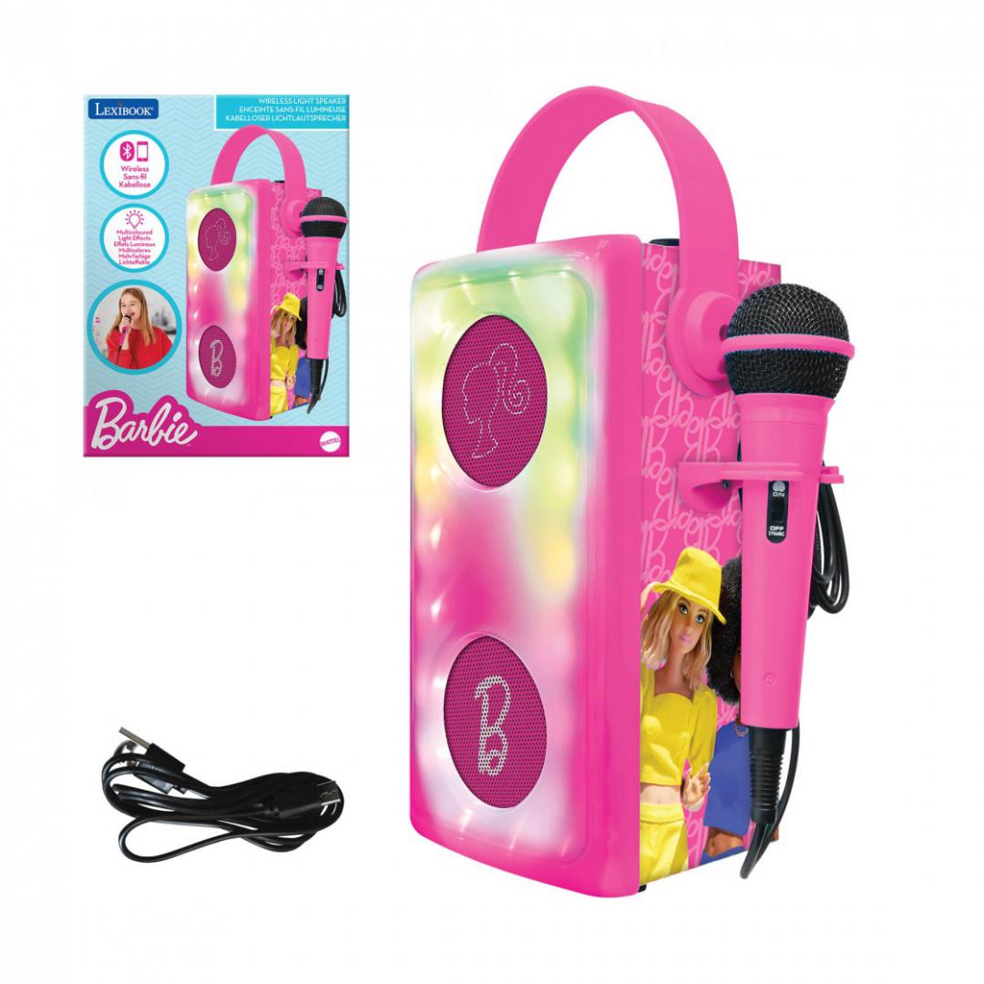 Boxa cu Lumini&microfon fara Fir, Barbie