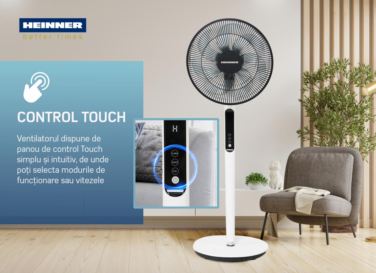 Ventilator cu Picior Heinner HMSF-9BK