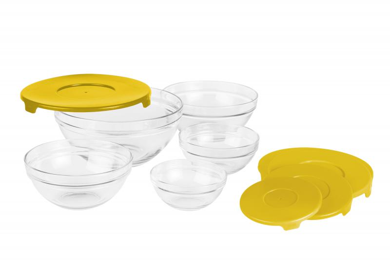 Vanora SET 5 BOLURI DE STICLA CU CAPAC