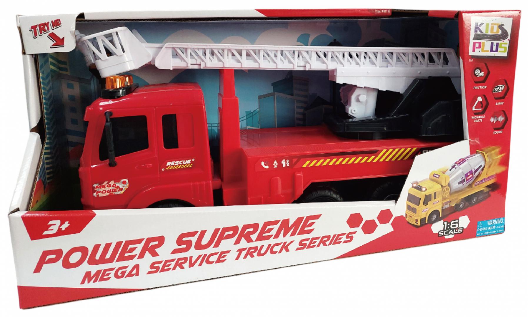 Auto.pompier L&s Frictiune 1/6, 53CM,ROS (vehicule cu Lumini)