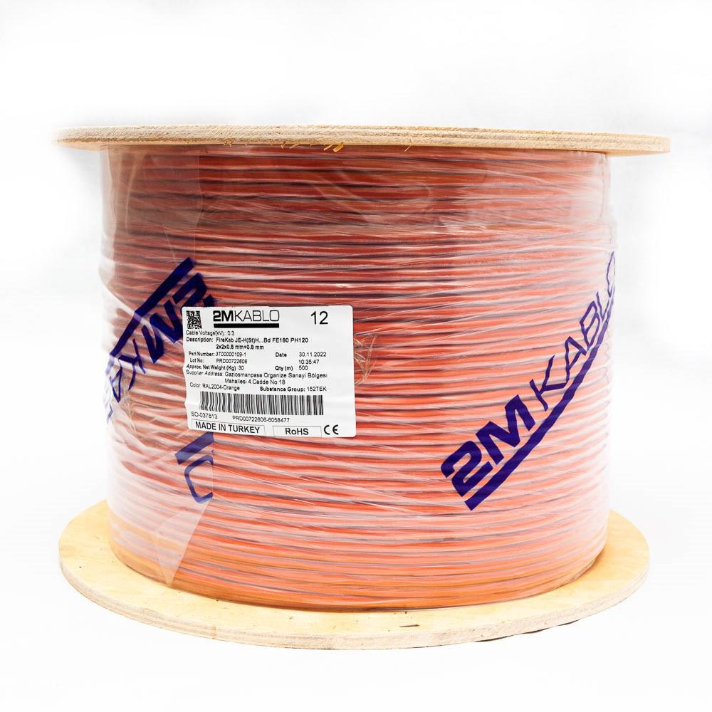 Cablu incendiu JEH(St)H 2x2x0.8mm Orange ("Cablu incendiu JEH(St)H...Bd FE180 PH120 2x2x0.8 MM+0.8)
