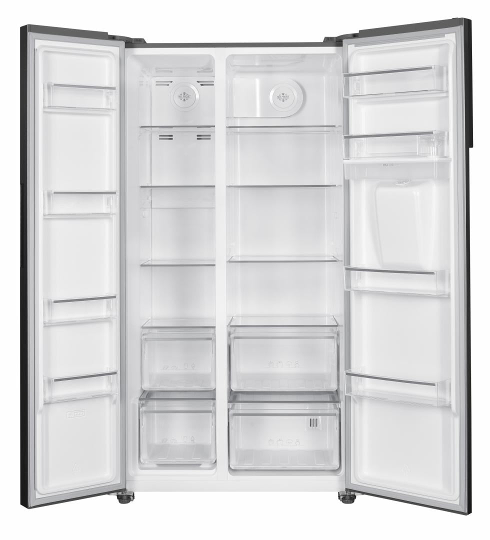 Side by Side HEINNER HSBS-H529NFXWDF+, No Frost, 529 L, Clasa F, Dozator apa, Aspect inox