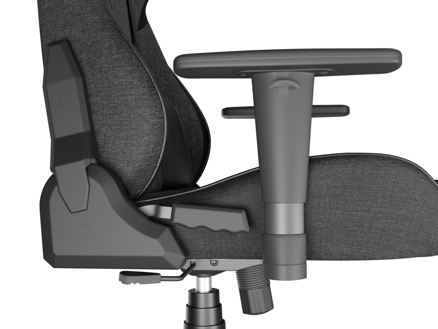 Scaun gaming Genesis Nitro 550 G2, material Synthetic PU + Textil, reglabil pe inaltime, greutate maxima suportata 150 kg, inaltime scaun reglabil 46.5 - 53.5 cm, spatar ajustabil 135°, dimensiuni roti 60mm, gri