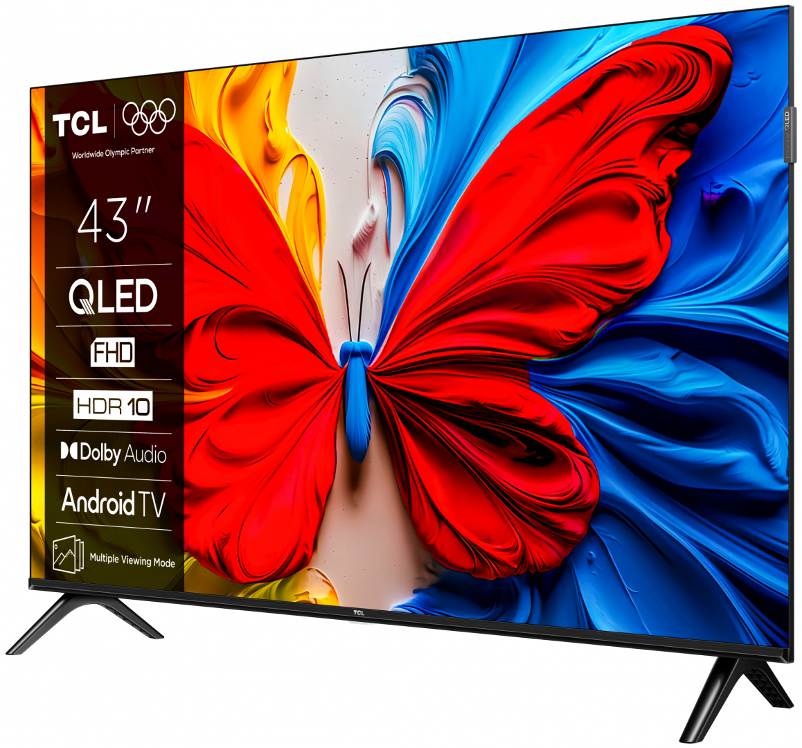 Televizor TCL QLED 43S5K, 108 cm, Smart Android TV, Full HD, Clasa F