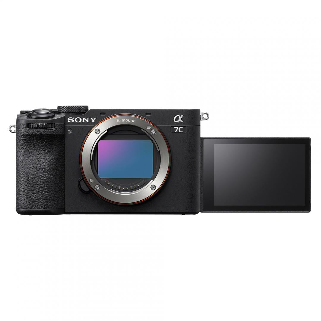 Body Aparat foto SONY Alphat 7C II Mirrorless, 33 MP, ISO 100-51.200 (Extins: 50-204.800), 1/8000s, 4K @59.94, SD/x1 Micro-HDMI/x1 USB-C, Rafala 10 cps, WiFi/Bluetooth, Senzor CMOS Exmor, Montura Sony FE, Negru