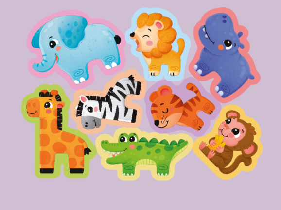 Puzzle Animalele din Safari (puzzle din Spuma Eva)