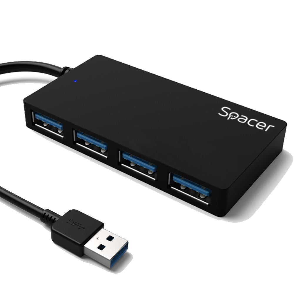 HUB extern Spacer USB 3.0 15cm negru