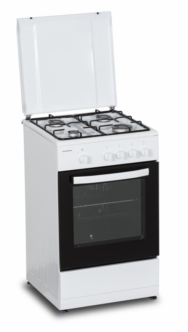 RESIGILAT | ARAGAZ GAZ HEINNER HFSC-SME50WH, 50X55CM, 4 ARZATOARE, SUPORT EMAIL, CAPAC METALIC, DISPOZITIV DE SIGURANTA PLITA SI CUPTOR, USA CUPTOR CU GEAM DUBLU, DUZE GPL INCLUSE, TAVA SI GRATAR CROMAT, CULOARE: ALB - imagine 3 - RESIGILAT