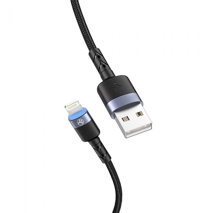 Cablu Tellur Lightning 2m, negru (Cablu Tellur Lightning cu LED)