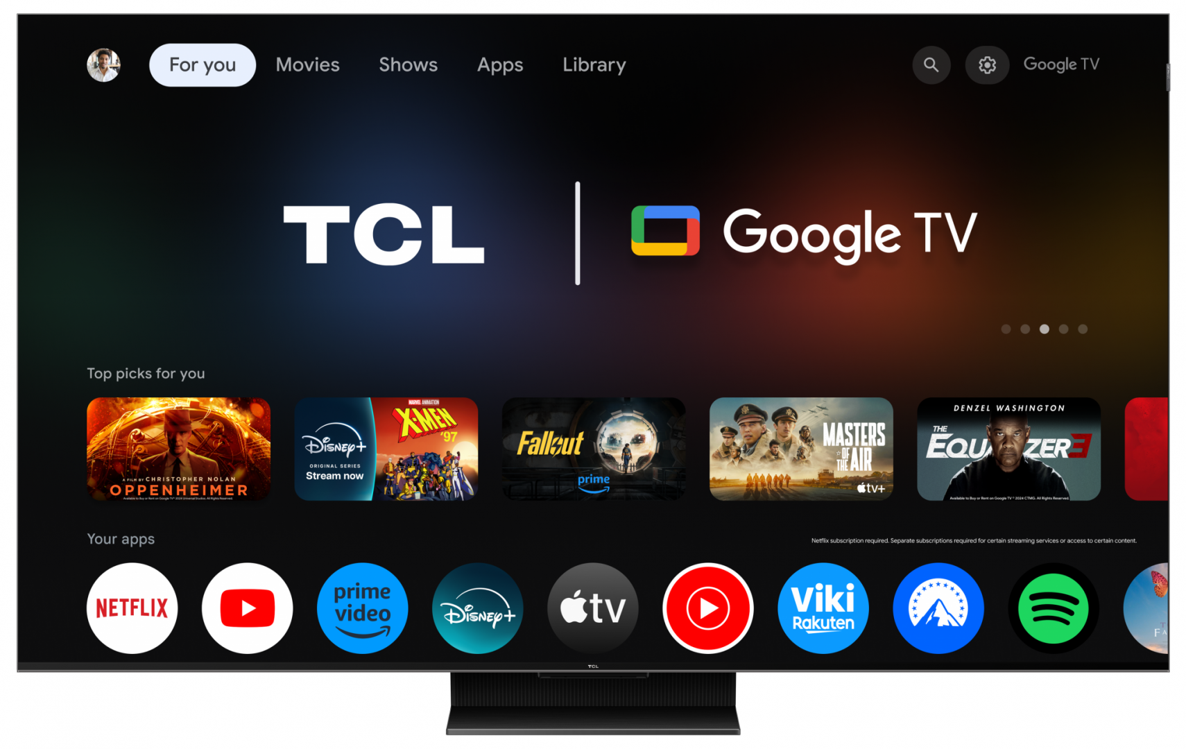 Televizor TCL MiniLed 75C765, 189 cm (75"), Smart TV, 4K, 100Hz, Negru