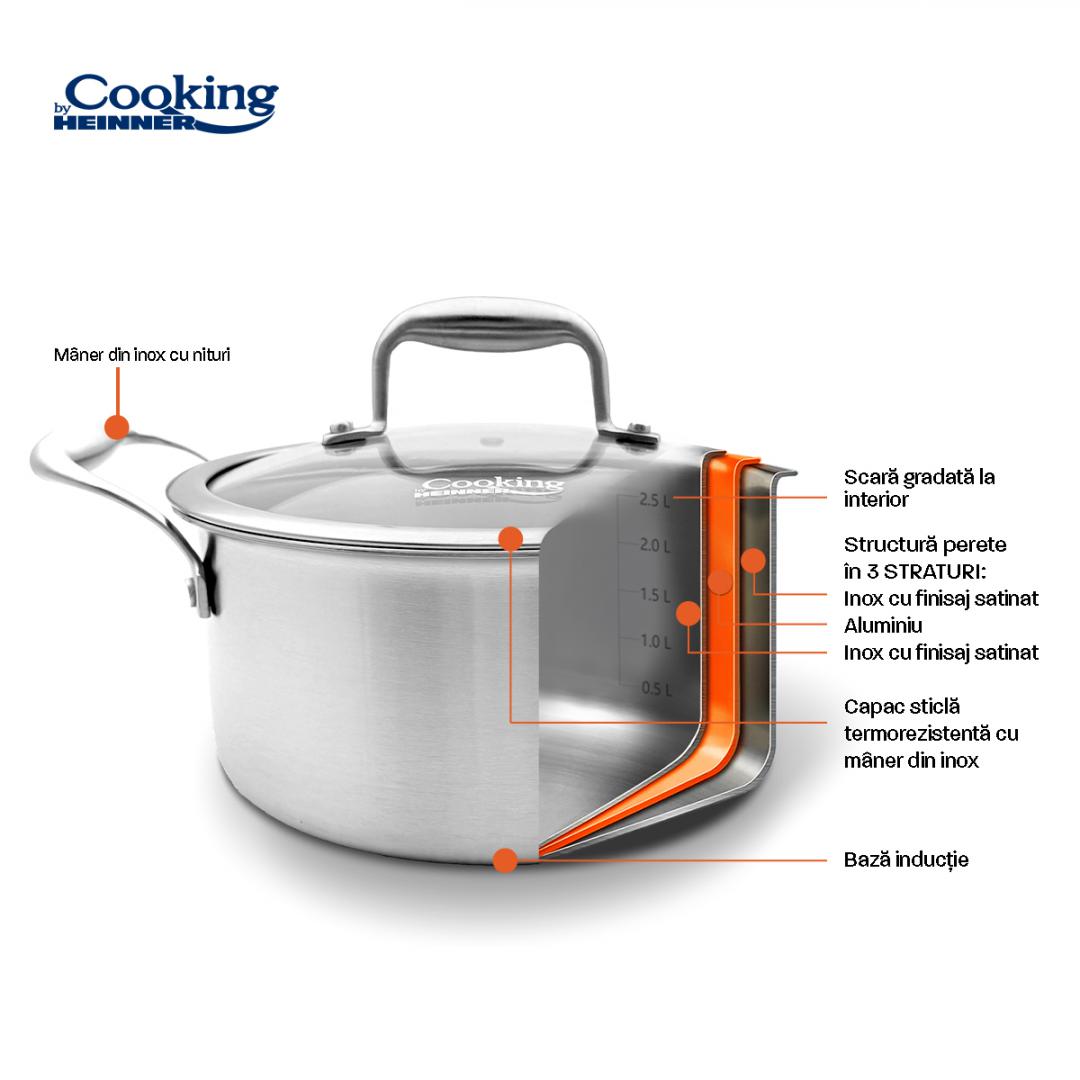 Heinner SEMIOALA INOX+CAPAC 20x10CM,2.8L,ATOMIC3