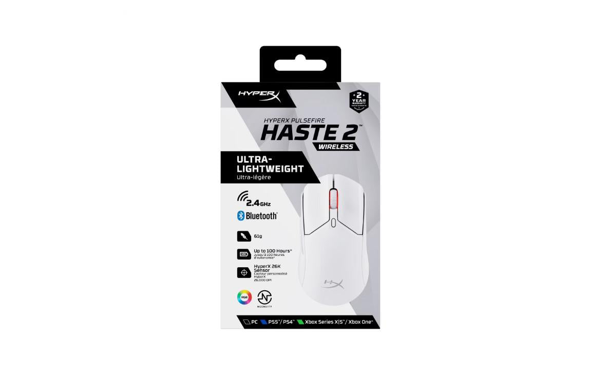Mouse HP cu fir, HYPERX Pulsefire Haste, Pixart 3327 sensor, DPI pana la 26.000, greutate 254g, Wireless, White